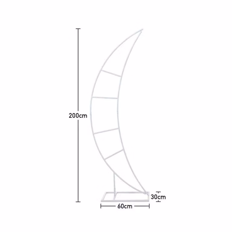 EONLION 2-Piece Half Moon Wedding Balloon Arch Moongate Frames in White, Diameter: 100 cm