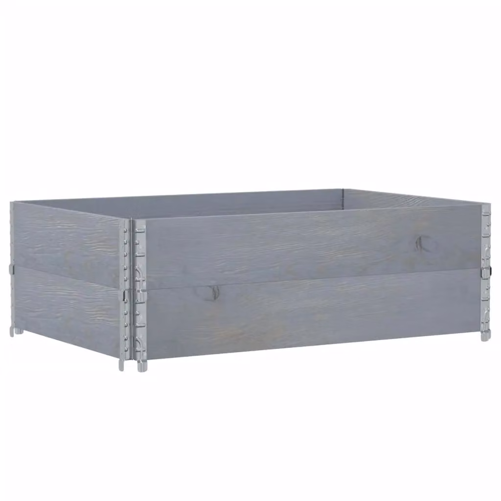 Berkfield Home Garden Grey Wooden Raised Bed Planter with Galvanised Steel, W: 120 cm, D: 80 cm – 2