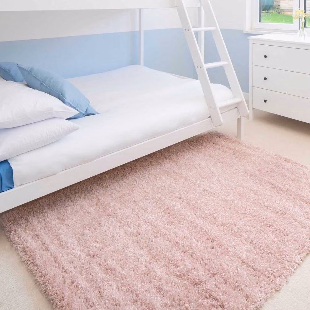 Kukoon Blush Pink Shaggy Rug, Soft Plush Pile Rectangular Carpet, W: 160 cm, L: 230 cm – 2