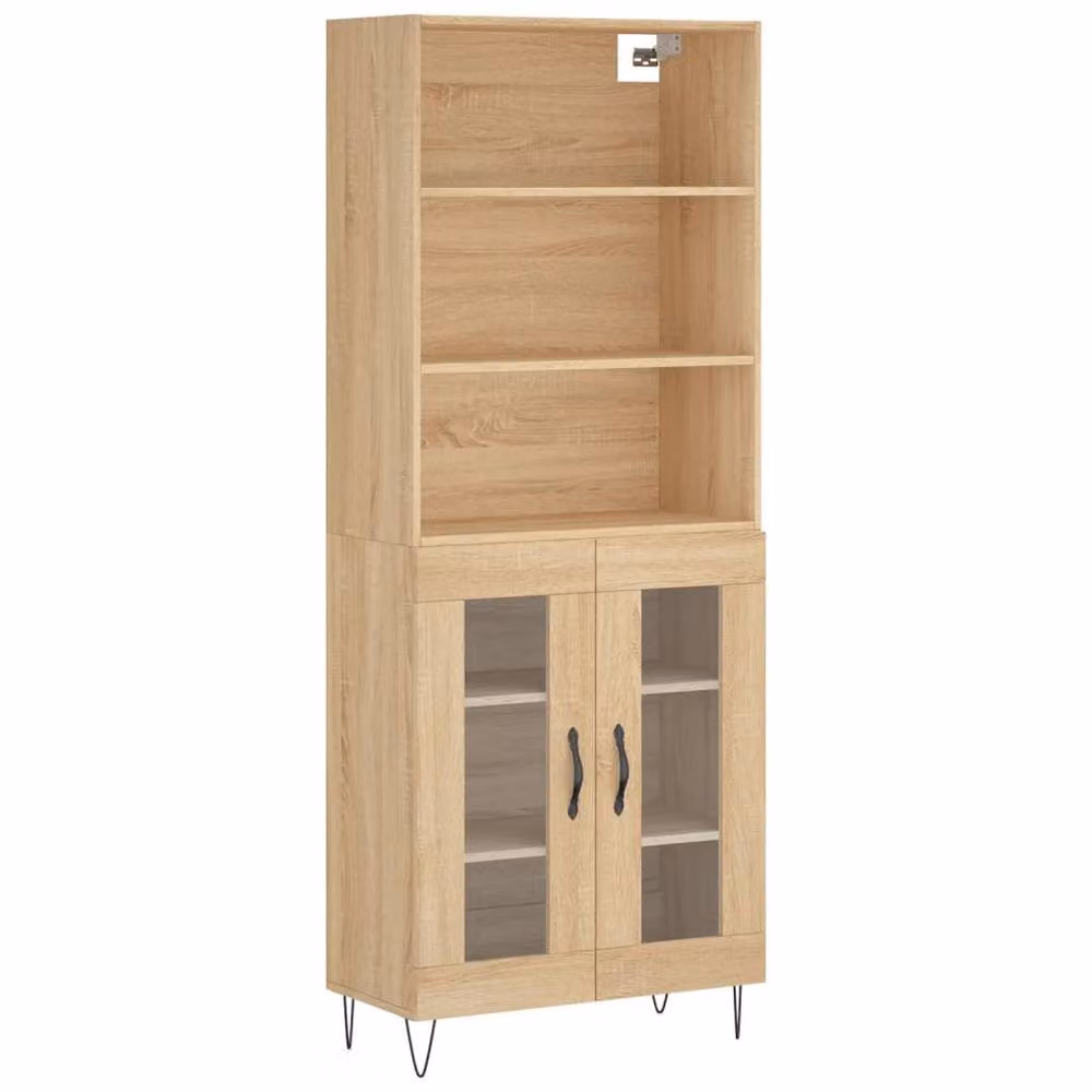 Berkfield Home Sonoma Oak Highboard in Brown, W/D/H: 69.5 x 34 x 180 cm – 2