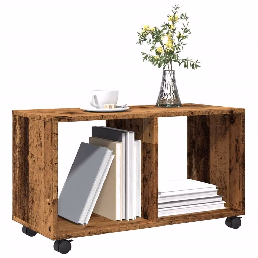 Berkfield Home vidaXL Rolling Cabinet in Old Wood Brown, W/D/H: 72 x 33 x 42.5 cm – 4
