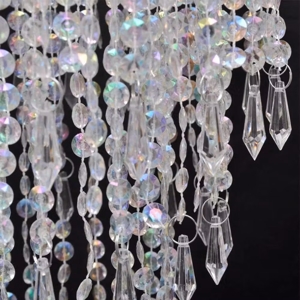 Berkfield Home Transparent Crystal Pendant Chandelier, W: 22.5 cm, D: 22.5 cm, H: 30.5 cm – 4