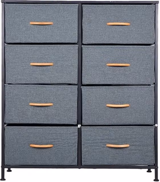 ERGOVEXA Modern Fabric Chest of Drawers and Storage Dresser Unit in Dark Grey – 1