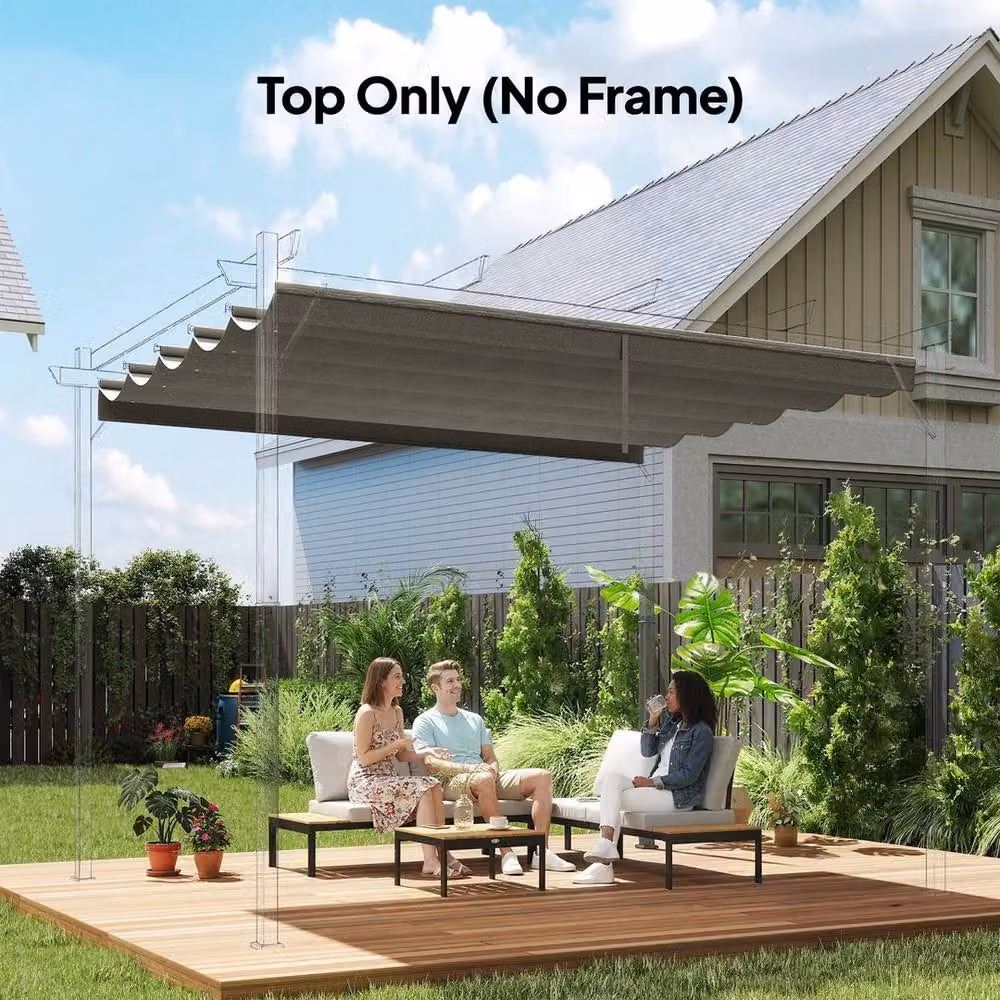 SPETLEK Grey Polyester Pergola Cover, W: 255 cm x D: 255 cm – 3