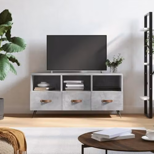 vidaXL Industrial TV Cabinet in Concrete Grey, W/D/H: 102 x 36 x 50 cm – 2