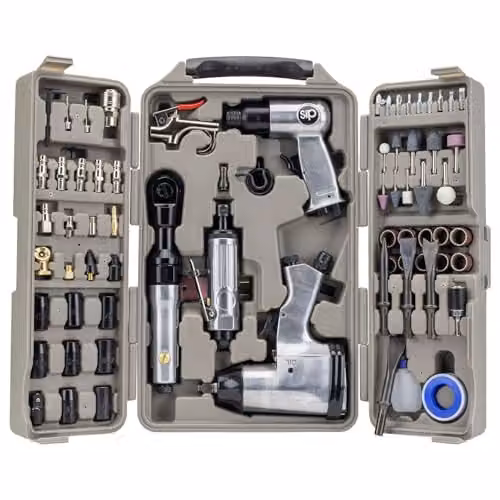 SIP 73 Piece Air Tool Kit with Impact and Ratchet Wrench, Die Grinder and Air Hammer – 2