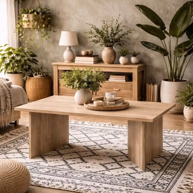Wyld Haus Naestved Sonoma Oak Coffee Table, Brown, W/D/H: 59.7 x 43.0 x 59.7 cm – 1