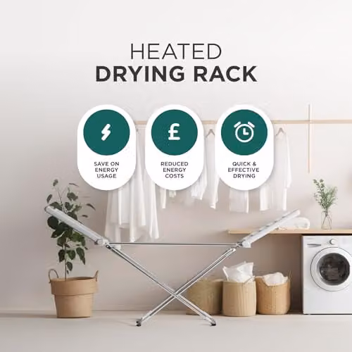 DMD Collective Electric Folding Winged Clothes Dryer with 20 Heating Tubes and 15kg Capacity in Silver – 3