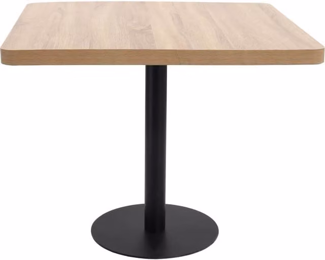 Berkfield Home Bistro Table in Light Brown, W/D: 80 x 80 cm