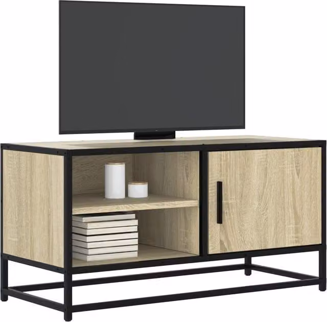 Berkfield Home Industrial TV Cabinet in Sonoma Oak Brown, W/D/H: 80 x 40 x 34.5 cm – 1