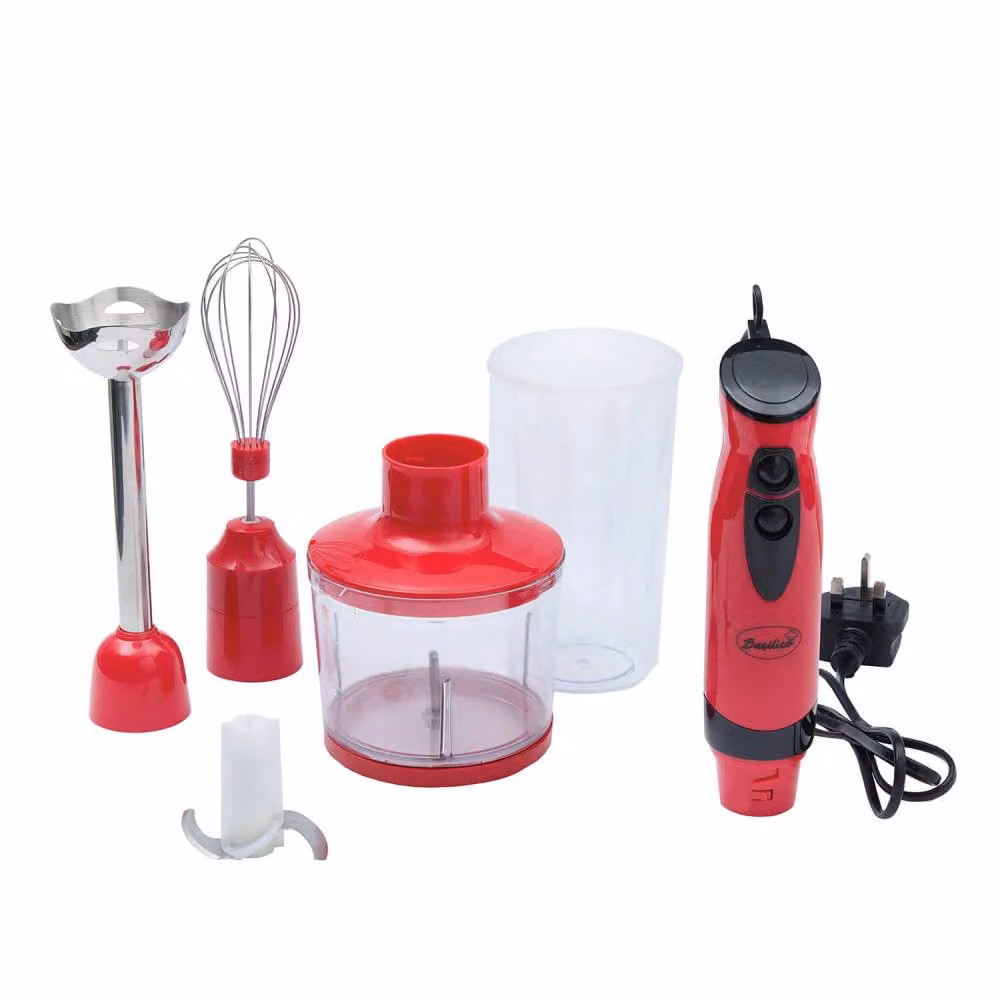 Basilico 700W 4-in-1 Hand Blender Set in Silver, Red and Multicolour with Beaker, Chopper and Whisk – 2
