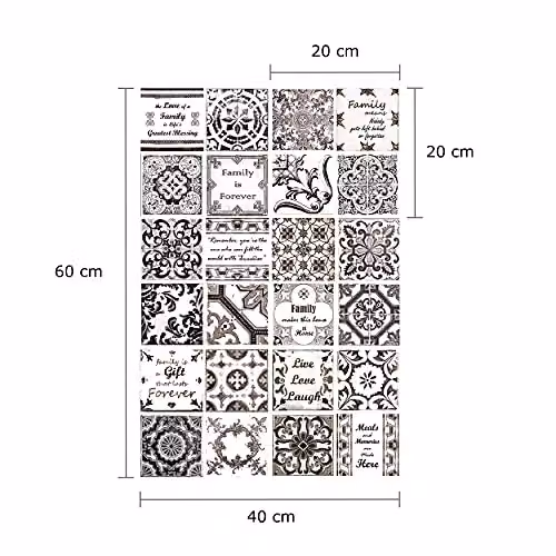 Walplus Retro Brown Tile Wall Stickers, 12 pcs, W/H: 20 x 20 cm – 4