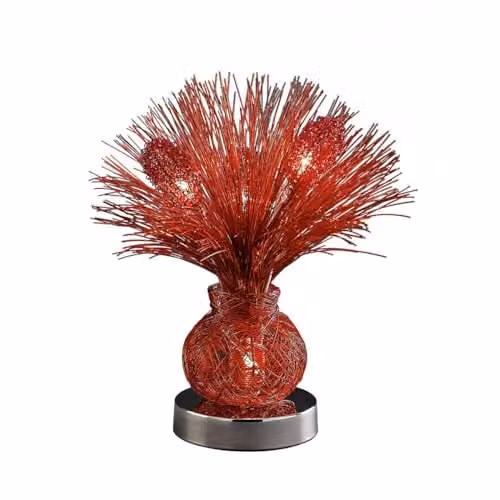 Netlighting (DH) Lenore 4 Light Table Lamp in Red and Chrome