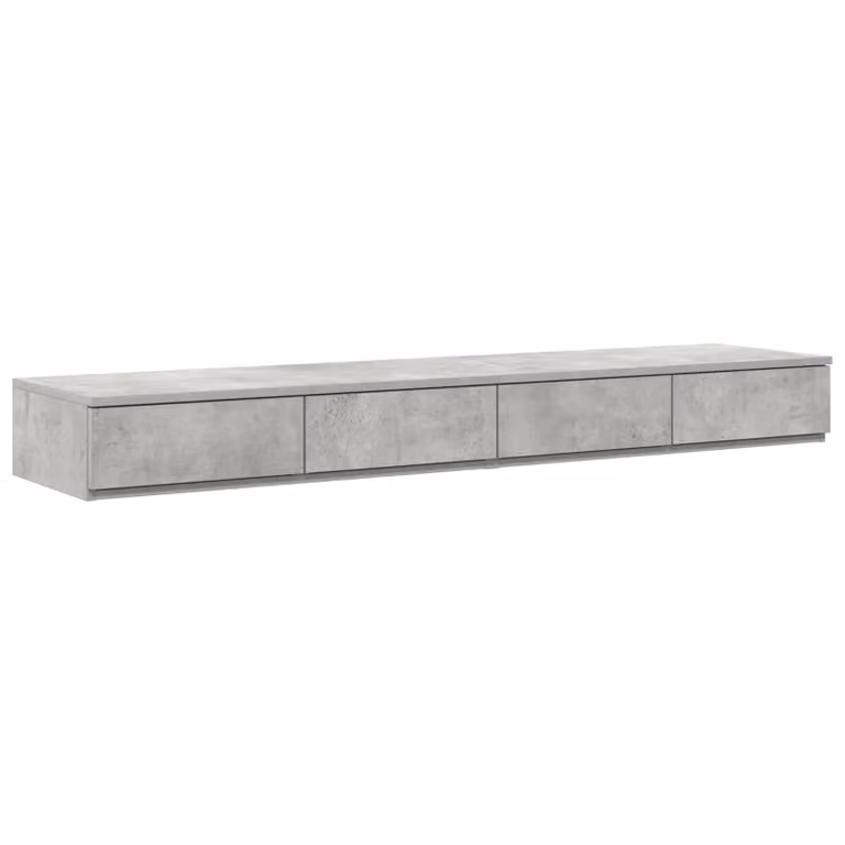 Berkfield Home Wall Mounted Bed Drawers in Concrete Grey, W: 140 cm, D: 36.5 cm, H: 16.5 cm