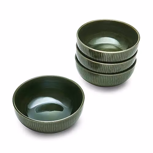 Mikasa Jardin Floral Stoneware Cereal Bowl Set, 4 Pieces, Green, Diameter: 15 cm – 2