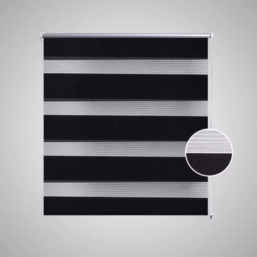 Berkfield Home Zebra Day and Night Blind in Black and White, W: 100 cm, H: 175 cm – 2