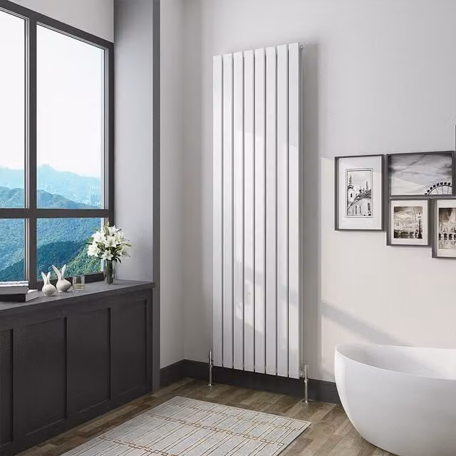 AicaBathroom Vertical Flat Panel Steel Radiator, White, H 180 cm x W 54.4 cm