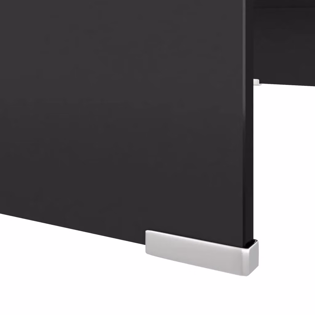 Berkfield Home Black Glass TV Stand and Monitor Riser, W/D/H: 70 x 30 x 13 cm – 4