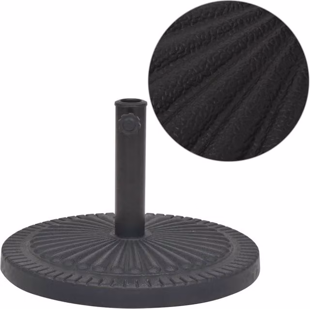 Berkfield Home Round Resin Parasol Base in Black, 14 kg