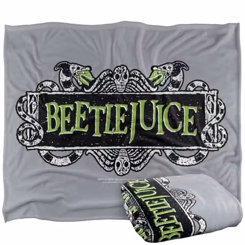 LOGOVISION Beetlejuice Movie Logo Super Soft Fleece Throw Blanket, Multicolour, W: 127 cm x D: 152.4 cm – 1