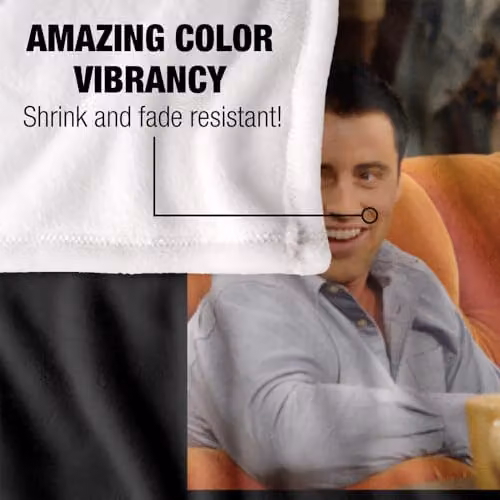 Warner Bros. Friends Joey How You Doin? Super Soft Fleece Throw Blanket, Multicolour, W: 91.44 cm x L: 147 cm – 3