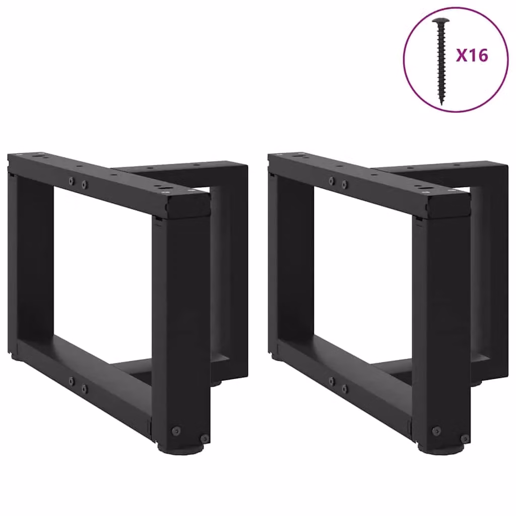 Berkfield Home T-Shaped Coffee Table Legs, 2 Piece Black Steel Set, W/D/H: 40 x 25 x 30-31 cm – 4