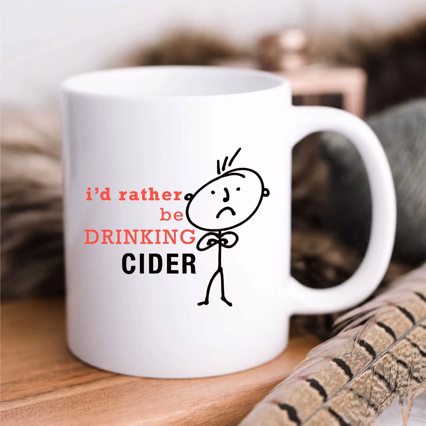 60 Second Makeover Men's I'd Rather Be Drinking Cider Ceramic Mug in White – 2