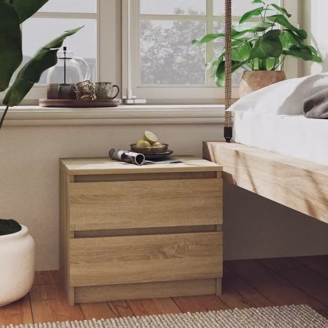 Berkfield Home Bed Cabinet in Sonoma Oak Brown, W: 50 cm, D: 39 cm, H: 43.5 cm – 1