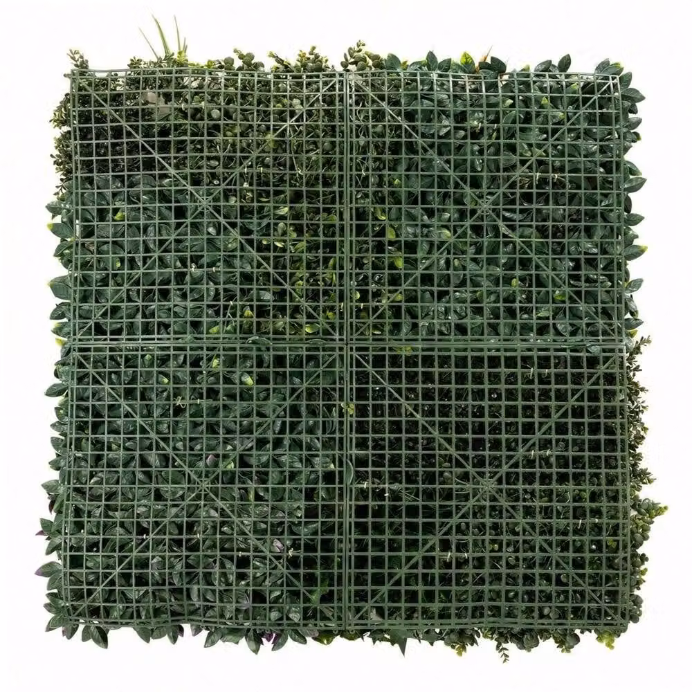 VOGREX Artificial Hedge Grass Wall Panels in Green and Yellow – 4