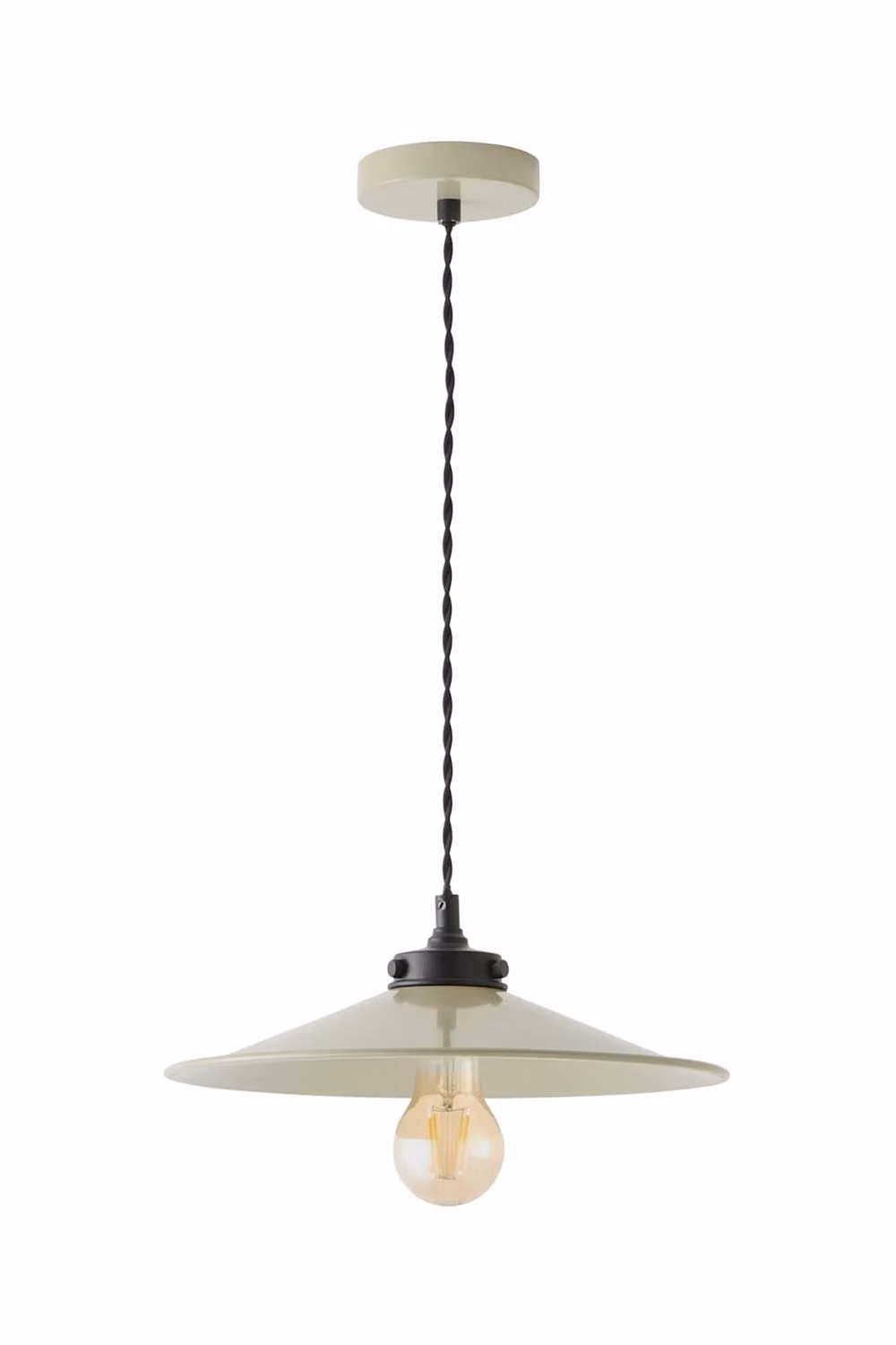 ValueLights Hampstead Metal Rolled Edge Tapered Pendant Ceiling Light in Green with Bulb – 2