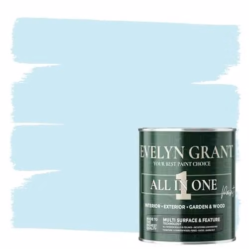 Evelyn Grant All-In-One Multi-Surface Paint and Primer, Matt, Blue, 1L – 1
