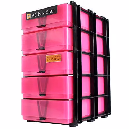 WestonBoxes A5 Craft Storage Unit in Pink – 1