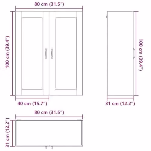 vidaXL Kalmar White Dishwasher Panel, W/D/H: 80 x 31 x 100 cm