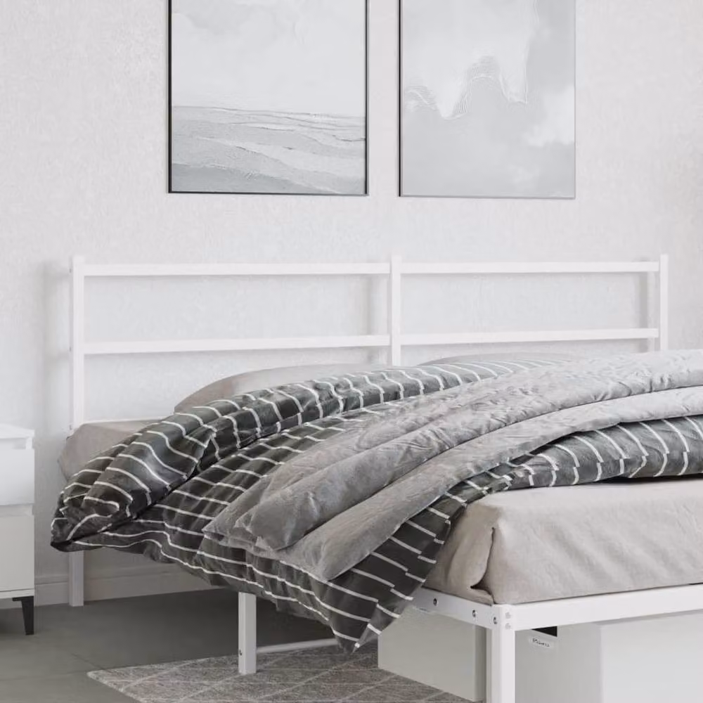 Berkfield Home Minimalist Metal Headboard in White – 2