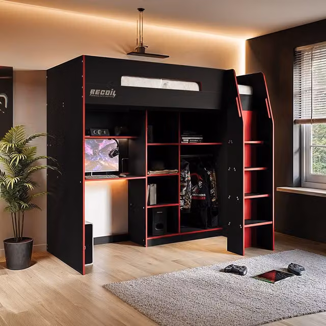 Flair Summit Gaming High Sleeper in Black