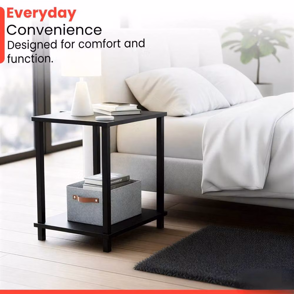 KORVIXA Black Metal Side Table and Coffee Table, W/D/H: 40 x 30 x 48 cm – 3