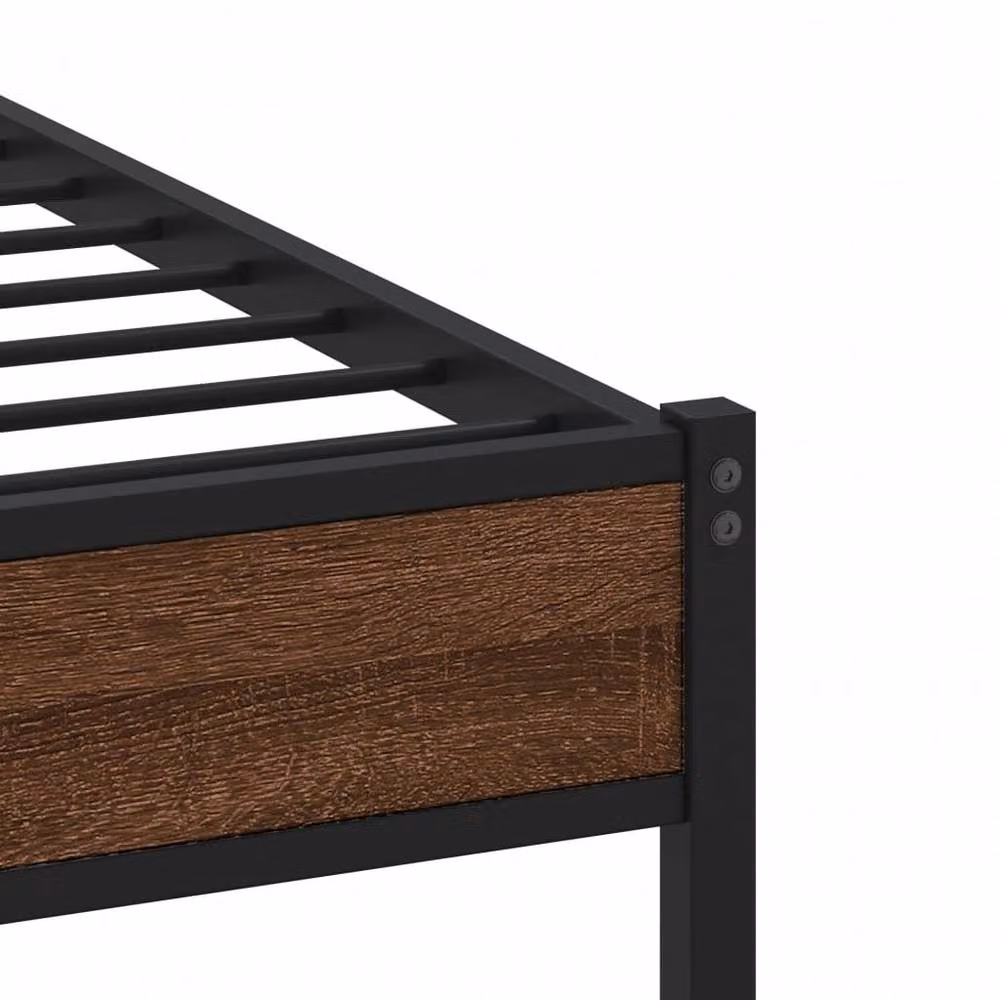 Berkfield Home Elegant Small Double Bed Frame in Brown Oak – 5