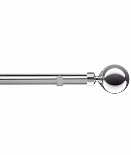 New Edge Blinds Silver Metal Eyelet Curtain Pole Set, Width: 180 cm, Height: 180 cm
