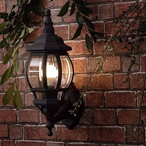 ValueLights Windsor Black and Transparent Classic Outdoor Wall Lantern IP44 Rated – 4