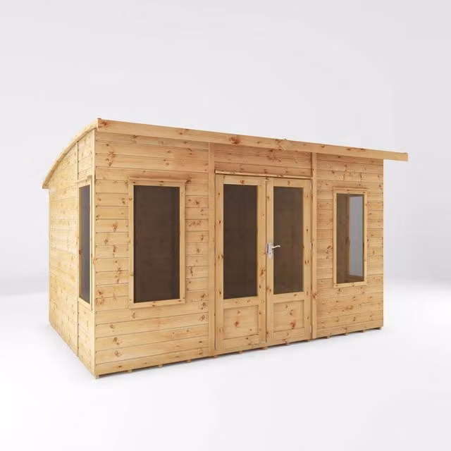 Mercia Helios Premium Wood Summerhouse in Brown, W: 364 cm, D: 295 cm, H: 215.6 cm
