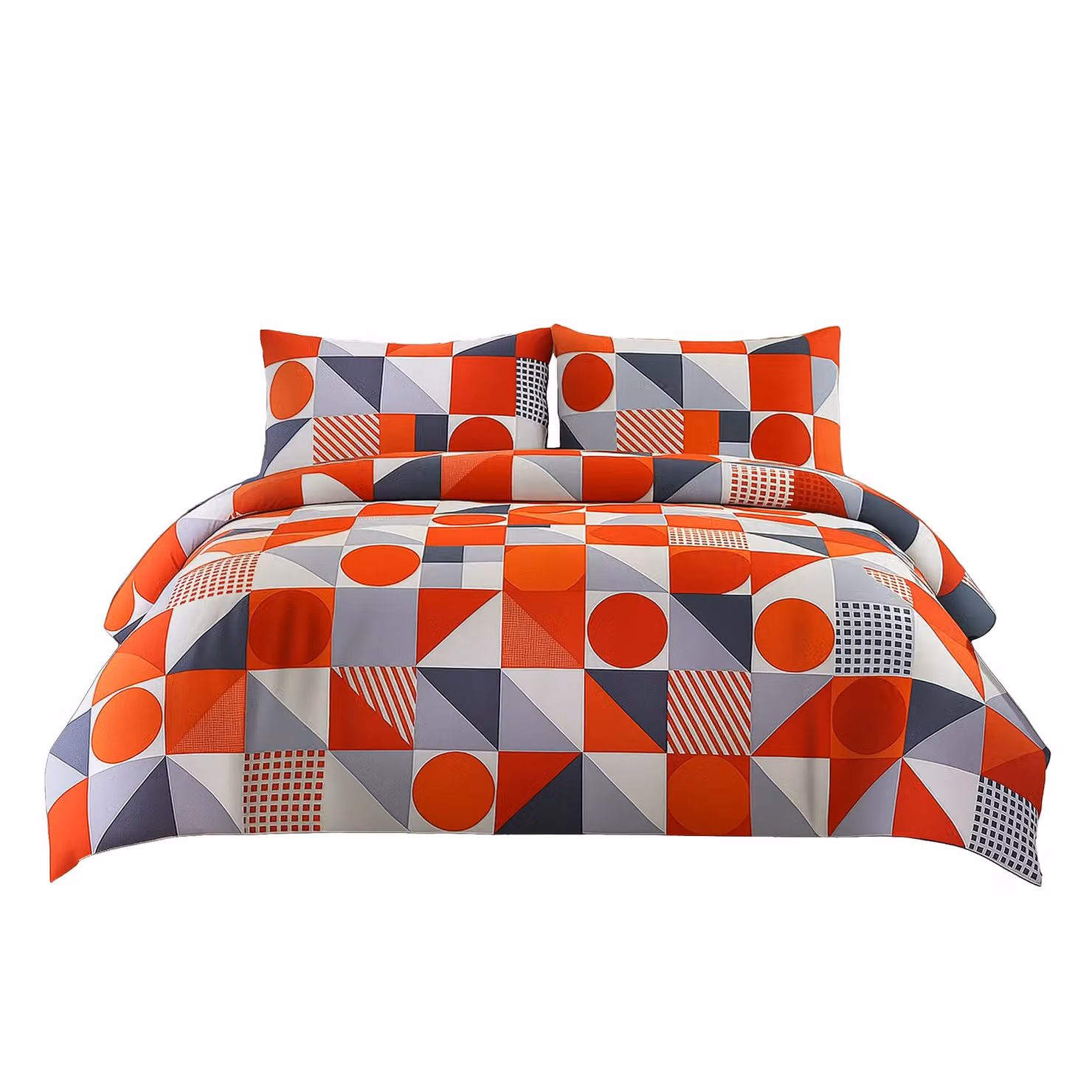 Snug City Red Graphic Print Polycotton Duvet Cover and Pillowcase Set, Single – 2