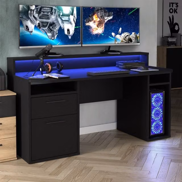 Flair Power Z Gaming Desk in Black