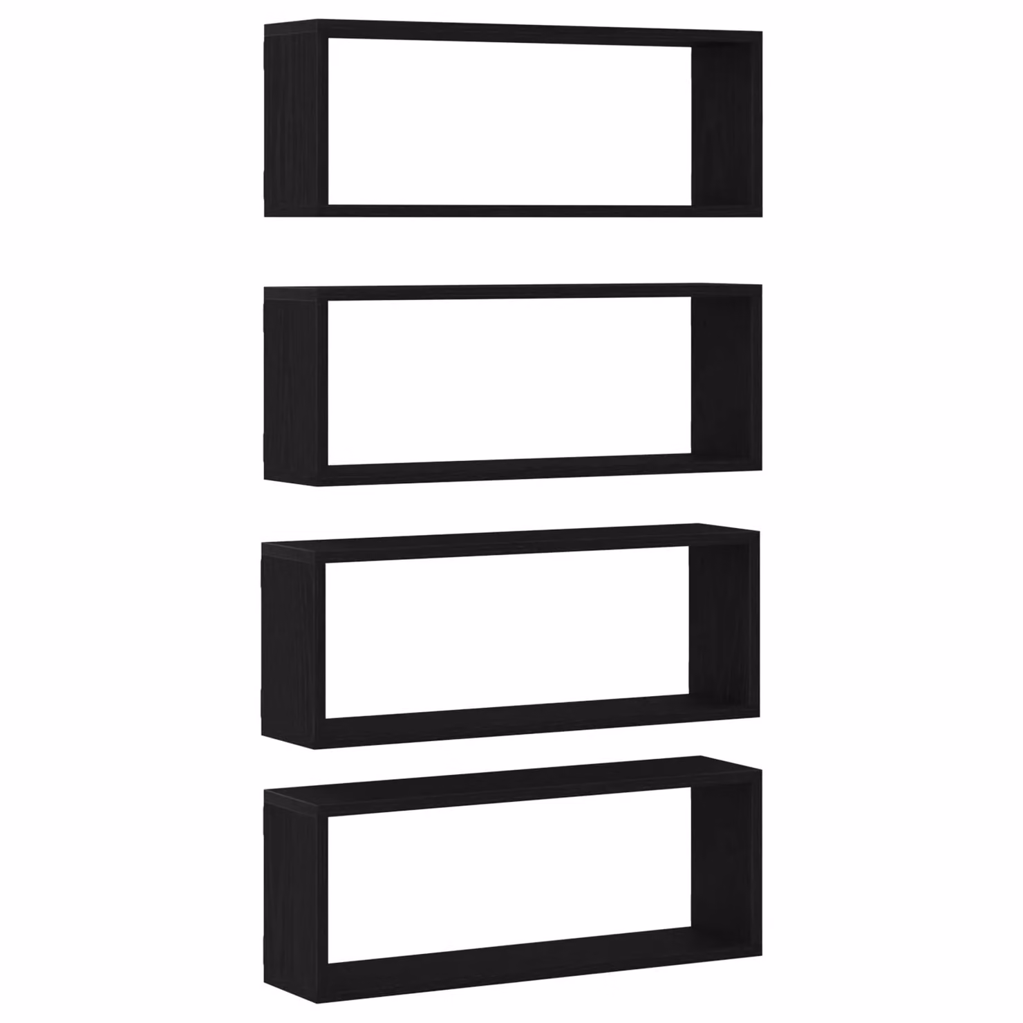 Berkfield Home Set of 4 Wall Mounted Shelves in Black Oak, W: 60 cm, D: 15 cm, H: 23 cm – 3