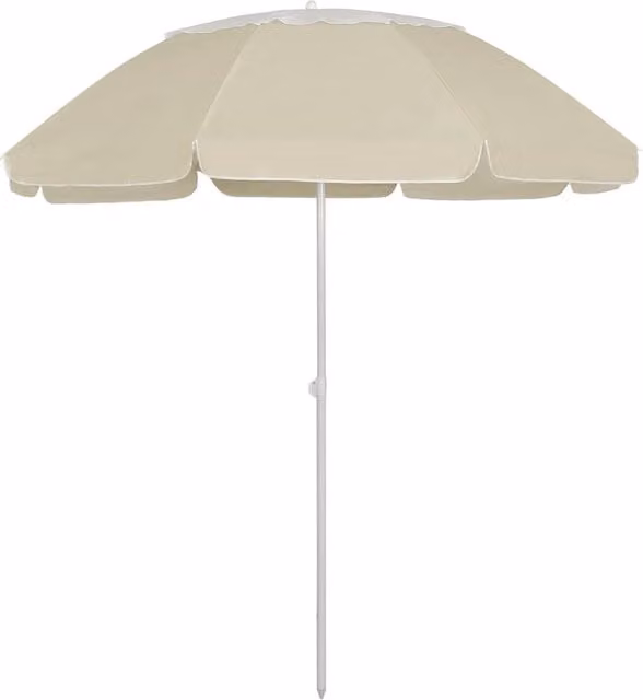 Berkfield Home Floral Beach Umbrella in Sand Yellow, 300 cm