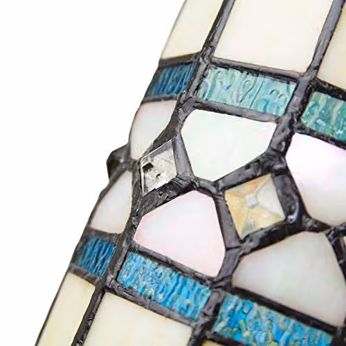 Happy Homewares Amber and Petrol Multicolour Glass Tiffany Pendant Light Shade, W/D/H: 21 x 12 x 12 cm – 2
