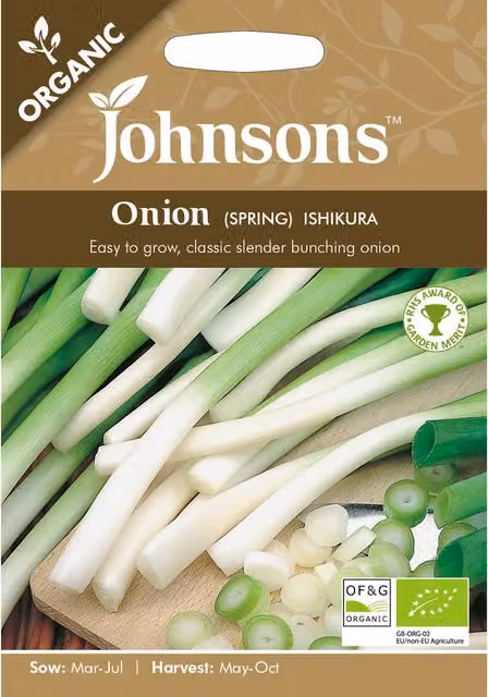 Johnsons Organic Ishikura Spring Onion Vegetable Seeds