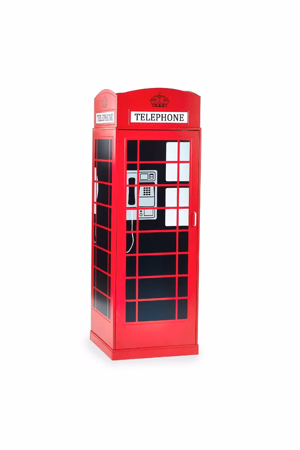 Julian Bowen Telephone Box 1 Door Wardrobe with Open Shelf in Red – 2
