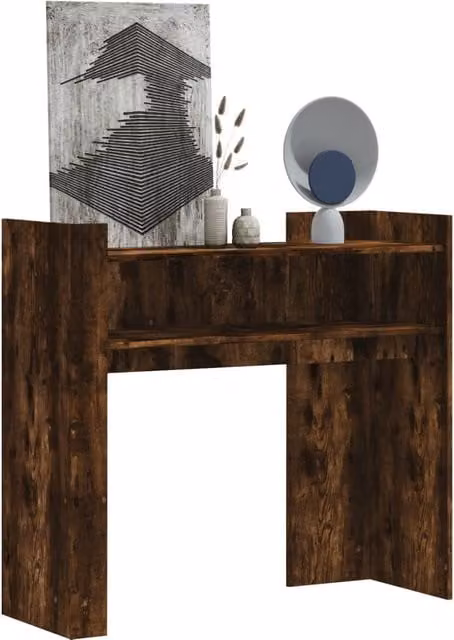 Berkfield Home Smoked Oak Console Table in Brown, W/D/H: 100 x 35 x 90 cm