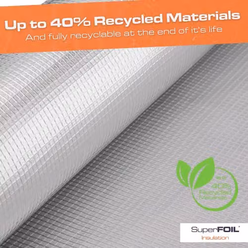 SuperFOIL SFTV 1L Silver Reflective Membrane, 2-in-1 Sustainable Radiant Barrier and Waterproof Vapour Barrier VCL, W/D/H: 120 x 2000 x 1 cm – 3