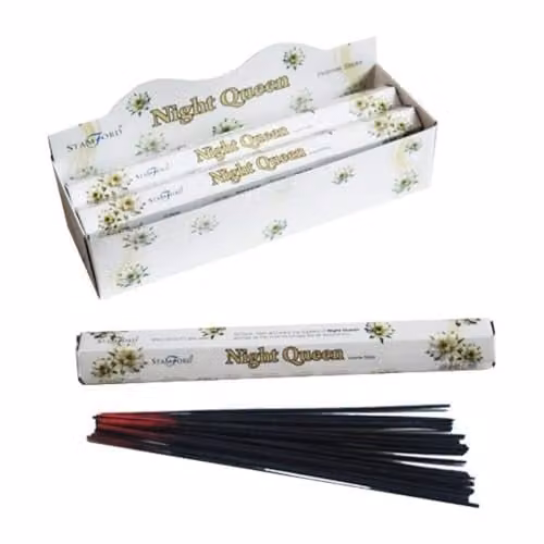Stamford Inc. Night Queen Floral Incense Sticks, Pack of 20, Black and White